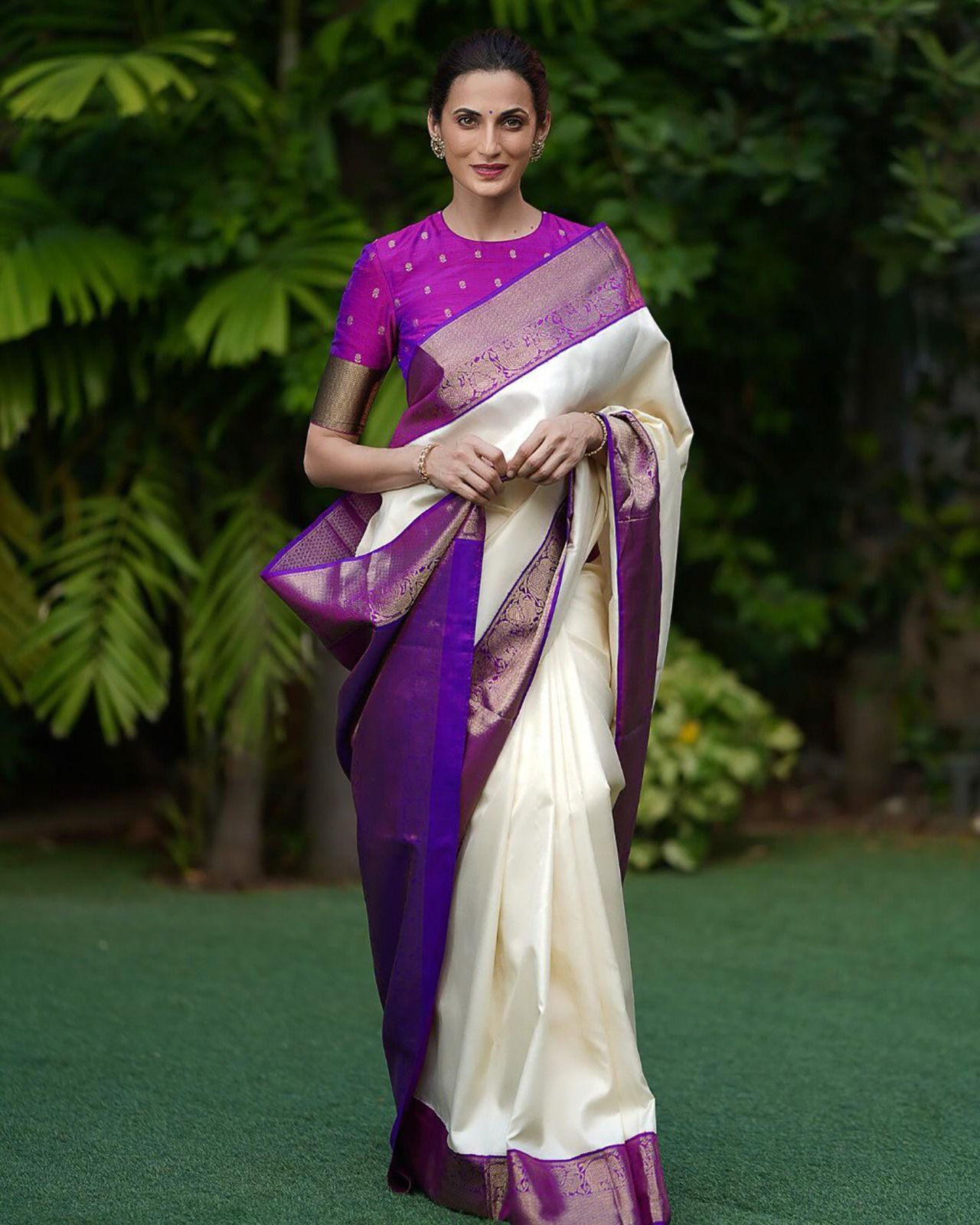 Magnificat Beige Soft Silk Saree With Enigmatic Blouse Piece