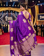 Lovely Purple Soft Silk Saree With Splendiferous Blouse Piece