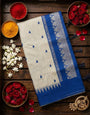 Piquant Beige Cotton Silk Saree With Classic Blouse Piece