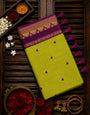Posh Green Cotton Silk Saree With Innovative Blouse Piece