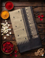 Desiring Grey Cotton Silk Saree With Resplendent Blouse Piece
