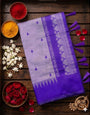 Flamboyant Lavender Cotton Silk Saree With Desultory Blouse Piece