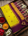 Dissemble Mehndi Cotton Silk Saree With Pleasurable Blouse Piece
