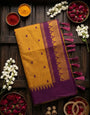 Nebula Mustard Cotton Silk Saree With Imaginative Blouse Piece