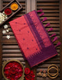 Angelic Pink Cotton Silk Saree With Murmurous Blouse Piece