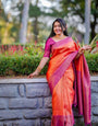 Brood Orange Soft Silk Saree With Conflate Blouse Piece