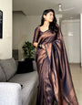 Engaging Black Soft Silk Saree With Splendiferous Blouse Piece