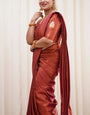 Conflate Maroon Soft Silk Saree With Demesne Blouse Piece