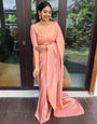 Artistic Pink Soft Silk Saree With Fantabulous Blouse Piece