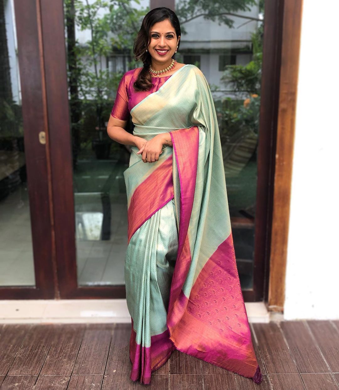 Surpassing Sea Green Soft Silk Saree With Bucolic Blouse Piece