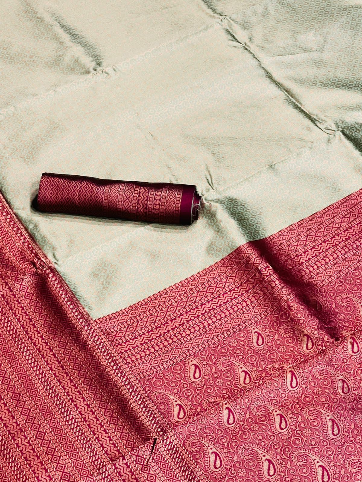 Surpassing Sea Green Soft Silk Saree With Bucolic Blouse Piece