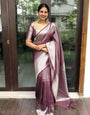 Incredible Brown Soft Silk Saree with Snazzy Blouse Piece