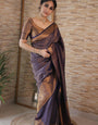 Adorning Navy Blue Soft Silk Saree with A dreamy Blouse Piece