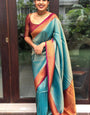 Smart glam Rama Soft Silk Saree with Brood Blouse Piece