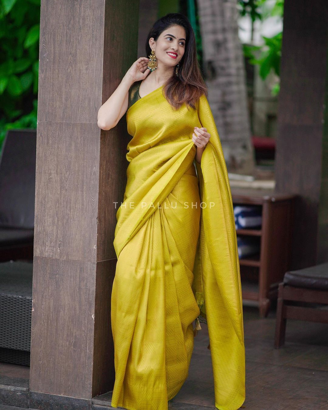 Sumptuous Yellow Soft Silk Saree with Vestigial Blouse Piece