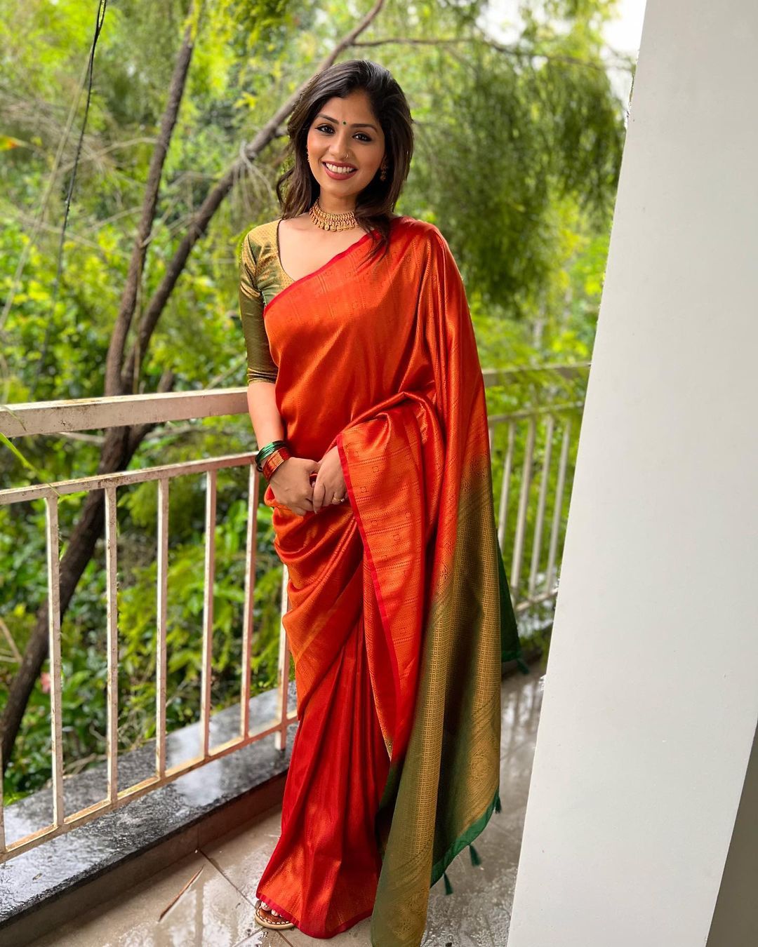 Petrichor Red Soft Silk Saree with Ratatouille Blouse Piece