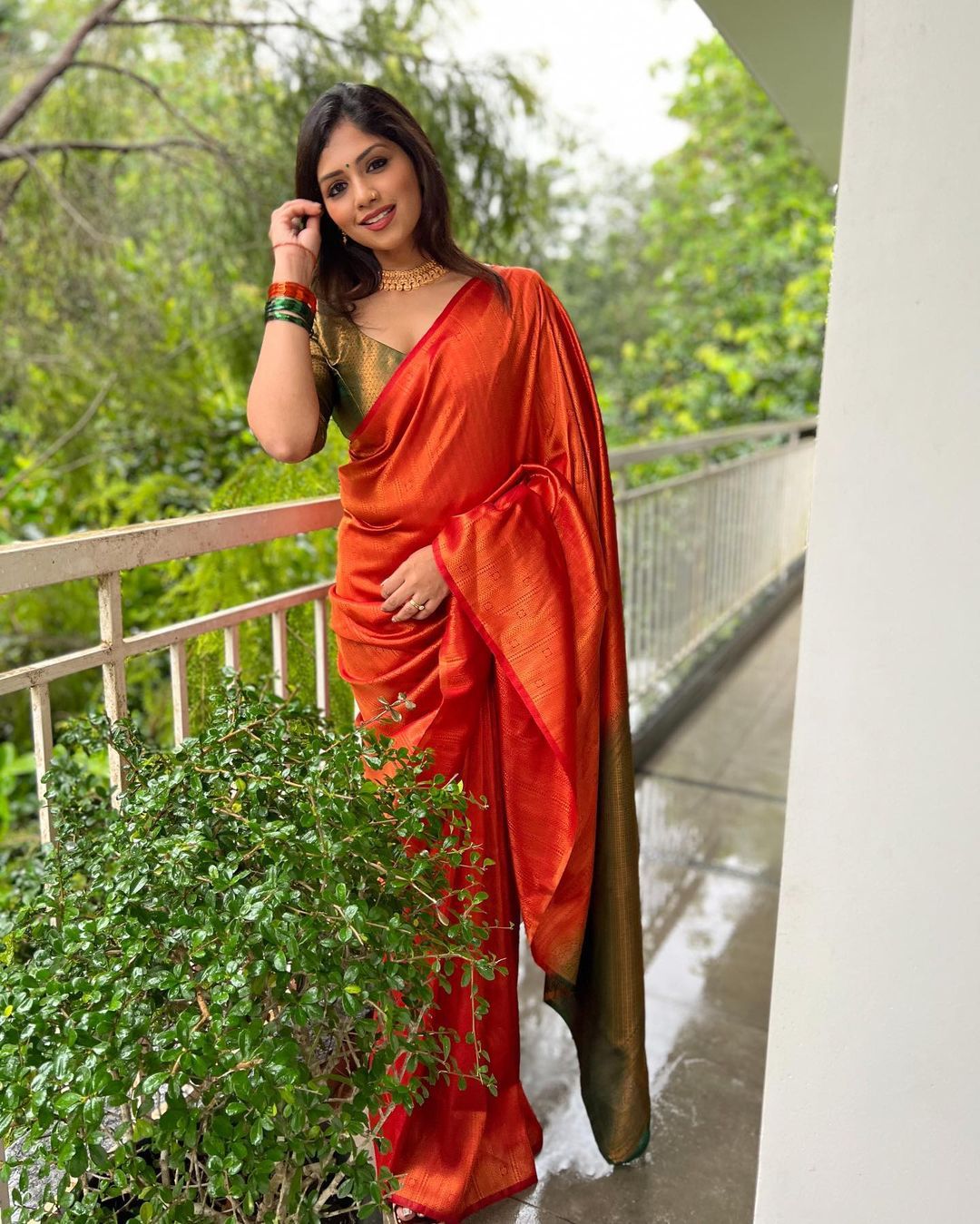 Petrichor Red Soft Silk Saree with Ratatouille Blouse Piece