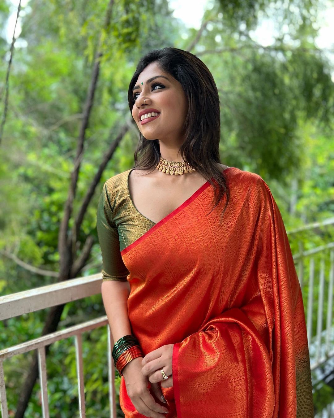 Petrichor Red Soft Silk Saree with Ratatouille Blouse Piece