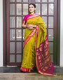 Splendorous Mustard Soft Banarasi Silk Saree With Beleaguer Blouse Piece