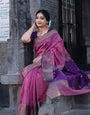 Engrossing Lavendor Soft Silk Saree With Comely Blouse Piece