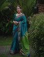 Breathtaking Rama Soft Silk Saree With Divine Blouse Piece