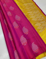 Beauteous Dark Pink Soft Silk Saree With Delectable Blouse Piece