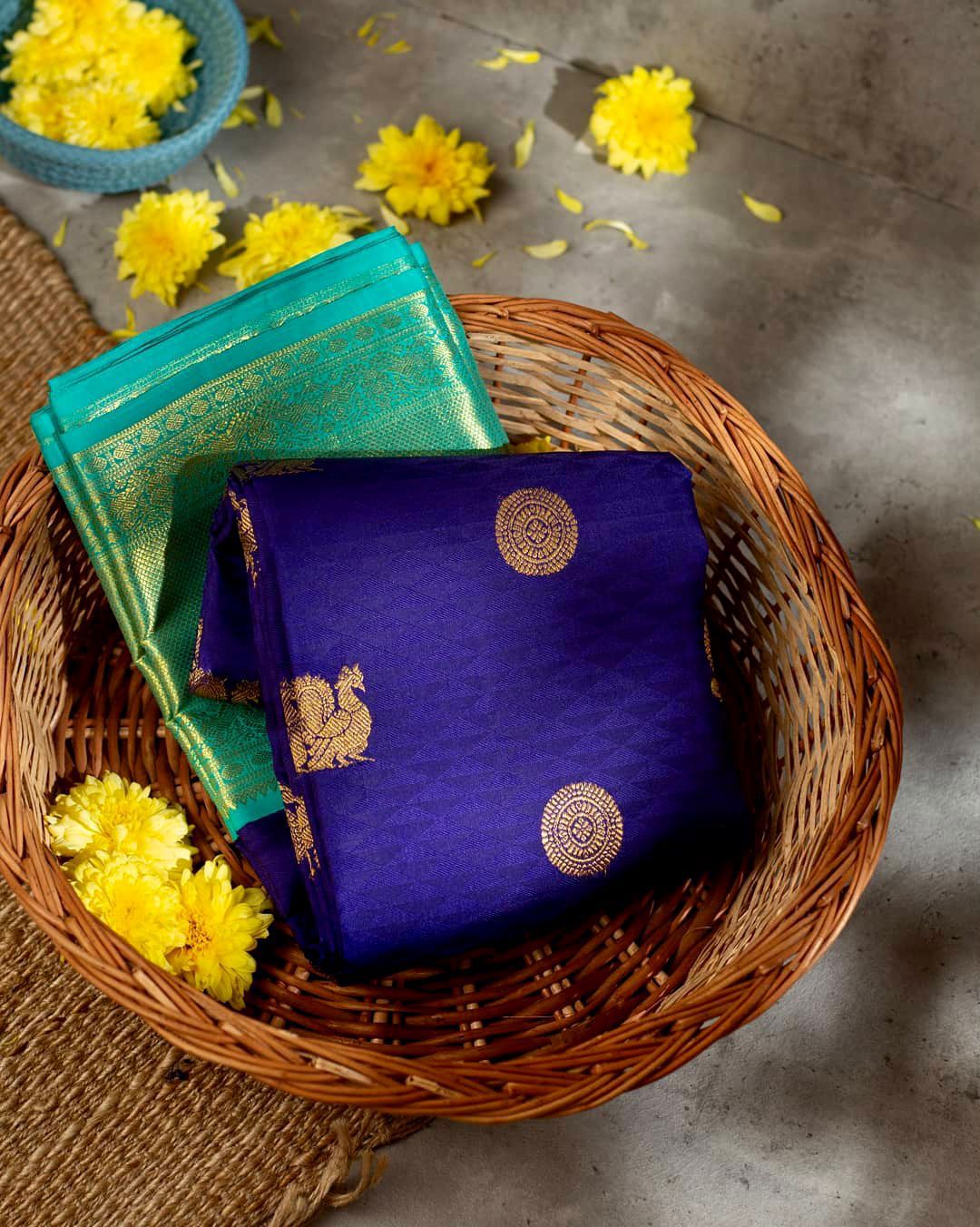 Impressive Blue Soft Banarasi Silk Saree With Ailurophile Blouse Piece