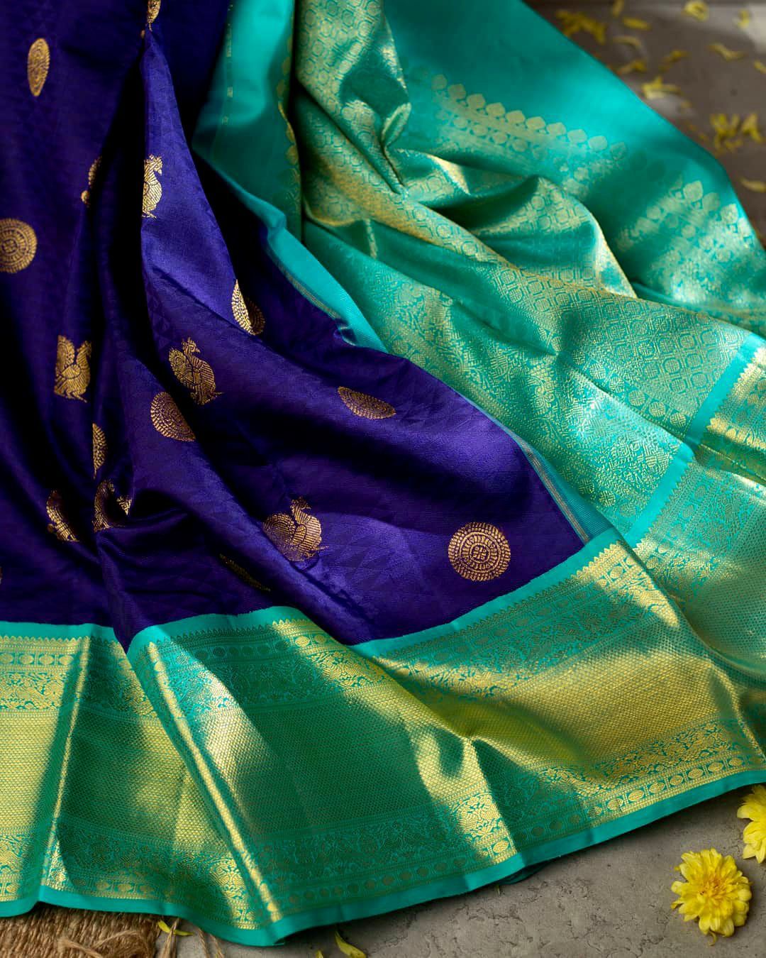 Impressive Blue Soft Banarasi Silk Saree With Ailurophile Blouse Piece