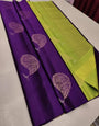 Angelic Purple Soft Silk Saree With Petrichor Blouse Piece