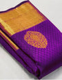 Ephemeral Purple Soft Banarasi Silk Saree With Surpassing Blouse Piece