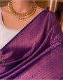 Inspiring Purple Soft Silk Saree With An insanely Blouse Piece