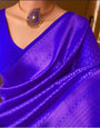 Dulcet Royal Blue Soft Silk Saree With Impressive Blouse Piece