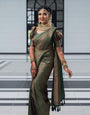 Most Stunning Green Soft Silk Saree with Entrancing Blouse Piece