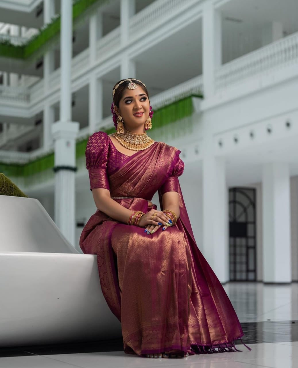 Prettiest Purple Soft Silk Saree with Inspiring Blouse Piece