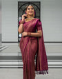 Prettiest Purple Soft Silk Saree with Inspiring Blouse Piece