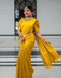 Glorious Yellow Soft Silk Saree with Most Stunning Blouse Piece