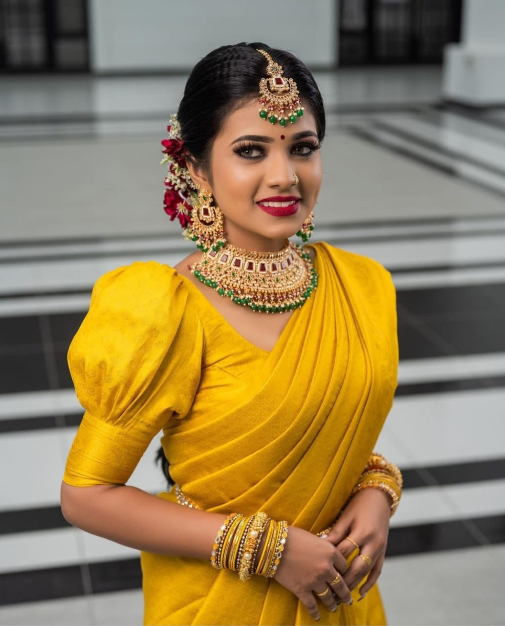 Glorious Yellow Soft Silk Saree with Most Stunning Blouse Piece