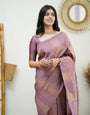 Effulgent Baby Pink Soft Silk Saree With Capricious Blouse Piece