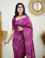 Captivating Magenta Soft Silk Saree With Radiant Blouse Piece