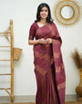 Arresting Maroon Soft Silk Saree With Ravishing Blouse Piece