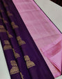 Beautiful Purple Soft Silk Saree With Intricate Blouse Piece