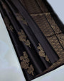 Deserving Black Soft Silk Saree With An insanely Blouse Piece