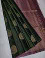 Gratifying Green Soft Silk Saree With Prettiest Blouse Piece