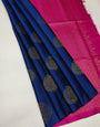 Exquisite Royal Blue Soft Silk Saree With Sempiternal Blouse Piece