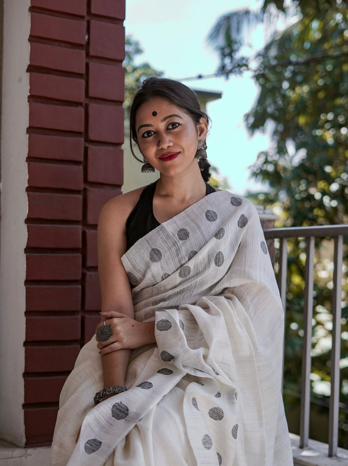 Pretty Off White Cotton Silk Saree With Arresting Blouse Piece