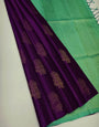 Beauteous Purple Soft Silk Saree With Mellifluous Blouse Piece