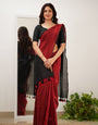 Opulent Red Cotton Silk Saree With Mesmerising Blouse Piece