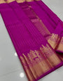Scintillating Magenta Soft Silk Saree With Super extravagant Blouse Piece