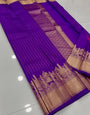 Sensational Purple Soft Silk Saree With Jubilant Blouse Piece