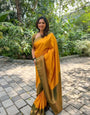 Admirable Yellow Soft Silk Saree with Bewitching Blouse Piece